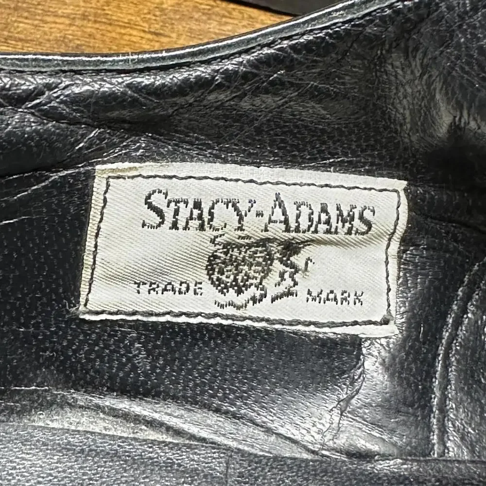 Vintage Stacy Adams Madison Oxford Dress Shoes Crocodile Toe Cap Woven - Size 10